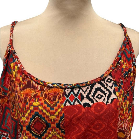 Torrid Challis Braided Sleeveless Tank In Elegant Geo Tiles Adj Straps Size 3 3X - Picture 4 of 13